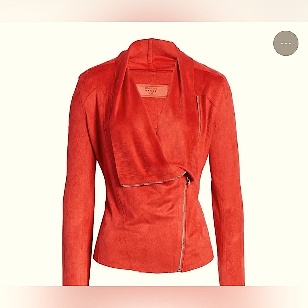Blank NYC Faux Suede Jacket in Red, Size XS - Picture 3 of 6